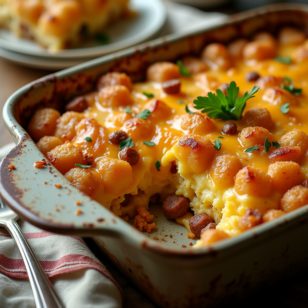 Tater Tot Sausage Breakfast Casserole - Plain Chicken