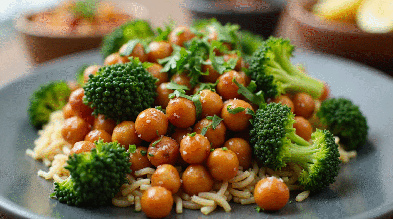 Vegan Sticky Sesame Chickpeas