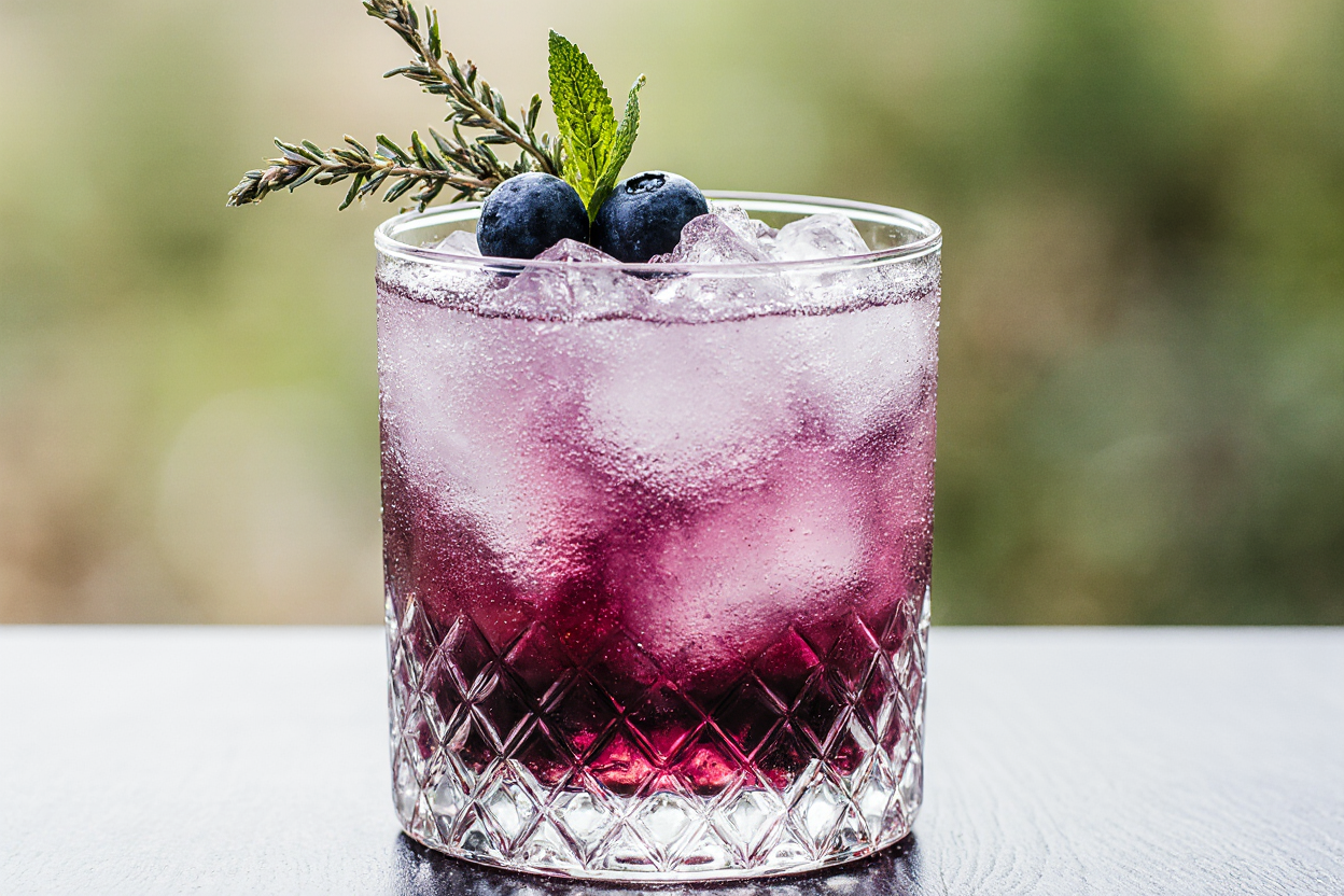 Blueberry Thyme Gin Fizz