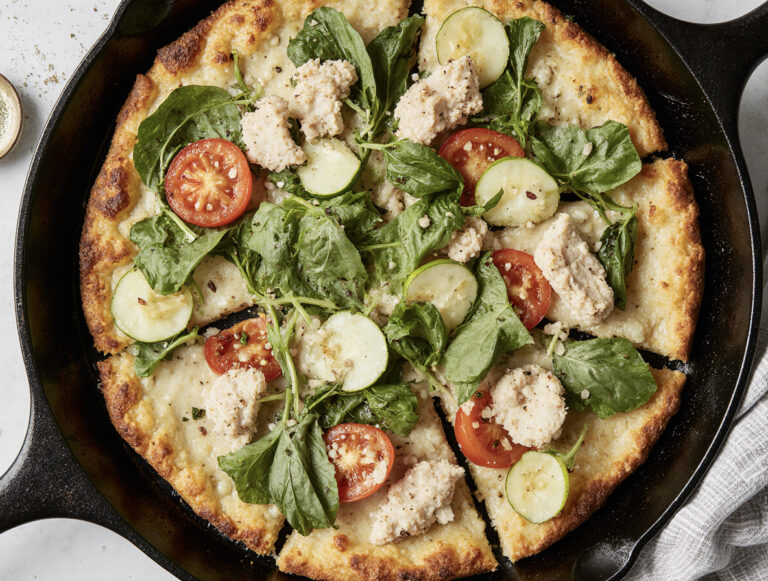 Viral Chicken Crust Caesar Salad Pizza